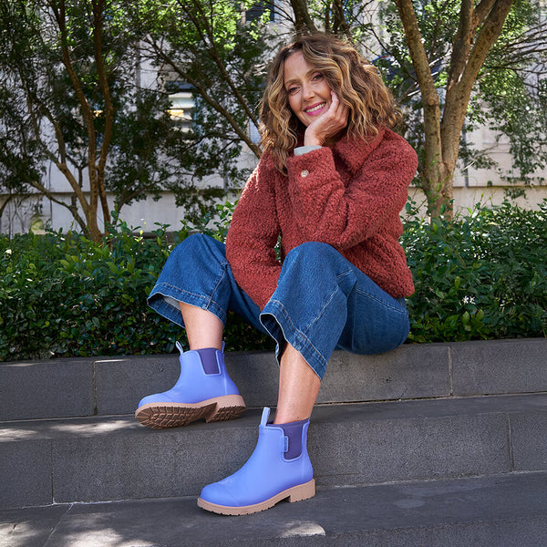 Merry People Bobbi Violet Blue Ankle Wellington Boot