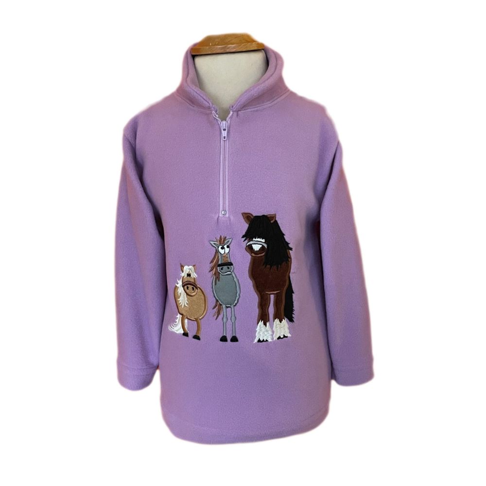 Ramblers Girls Dozy Mares – Lilac Zip Neck Fleece
