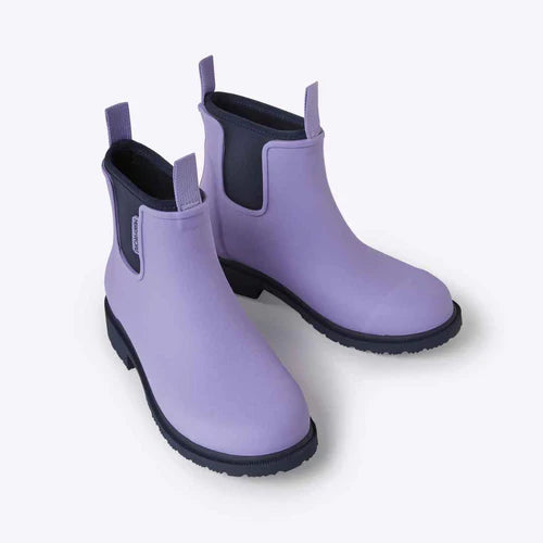 Merry People Bobbi Lavender & Navy Ankle Wellington Boot