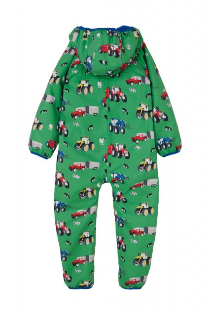Lighthouse Jude Puddle Suit - Pea Green Tractor Print