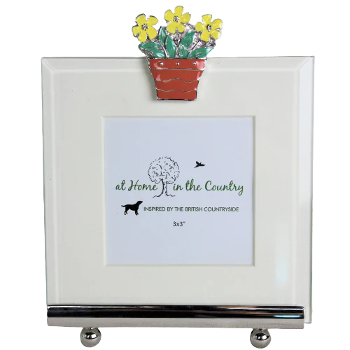 Enamel Flower Pot  - Square Frame - 3"x 3" Picture Size