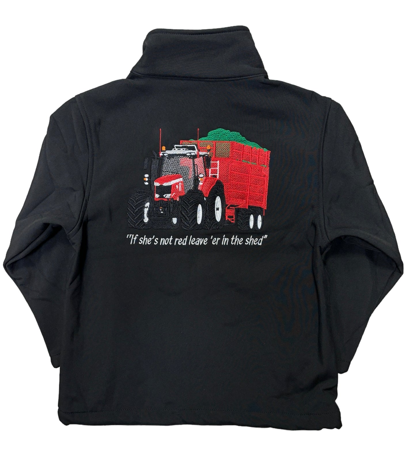 Kids Impact Black Softshell Jacket – Red Tractor & Red Silage Trailer