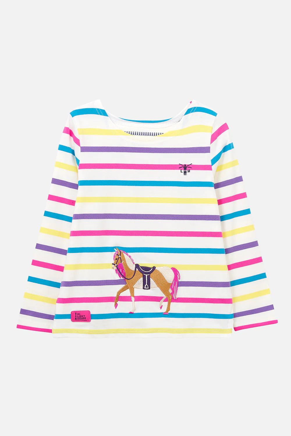 Lighthouse Causeway L/S Top - Multi Stripe Horse