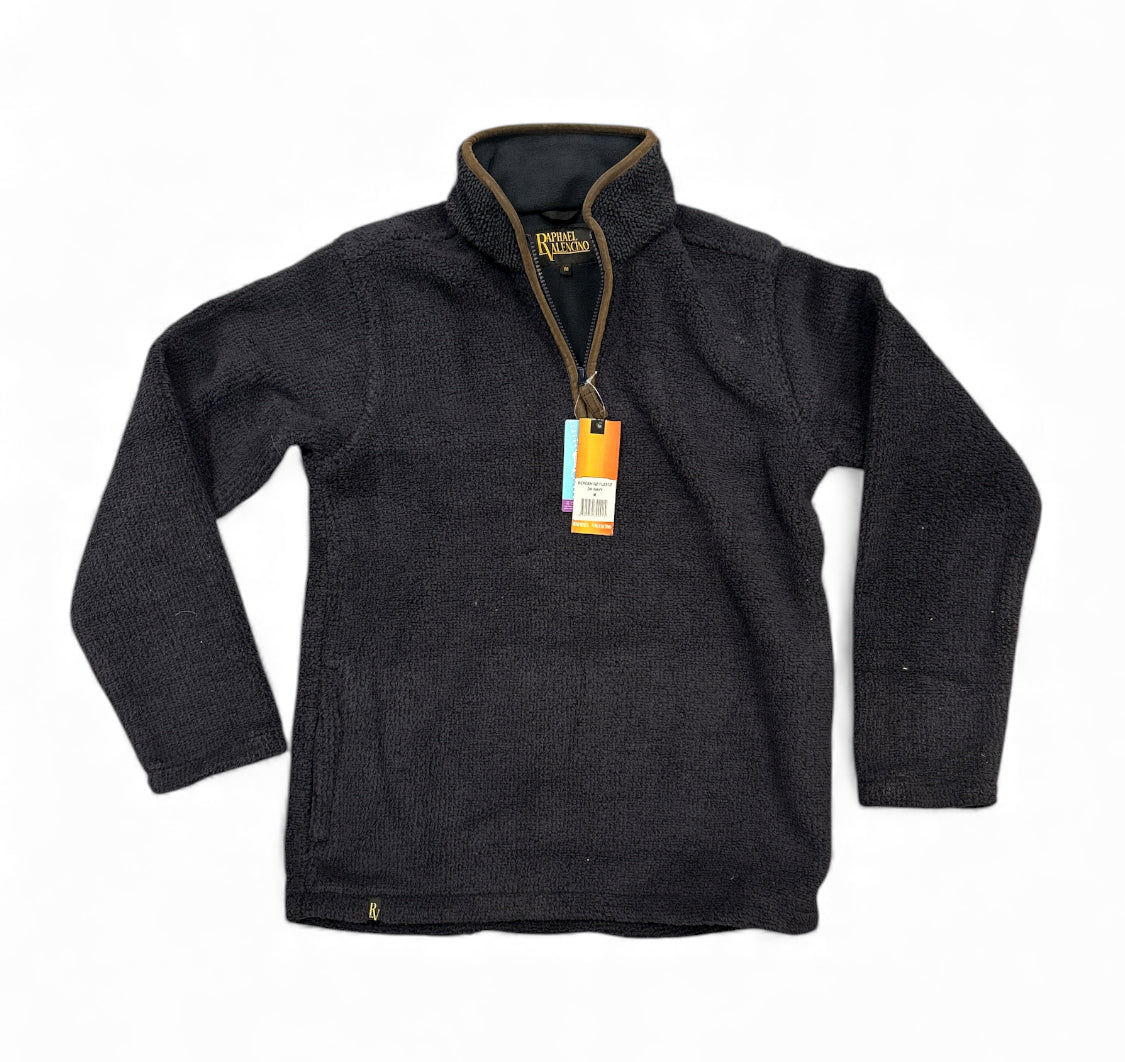 Raphael Valencino - Bergen Quarter Zip Bonded Fleece in Dark Navy