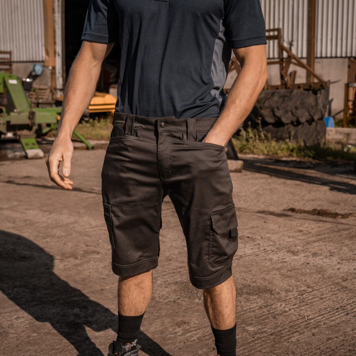 Xpert Pro Stretch Shorts With Holster Pockets Grey / Black