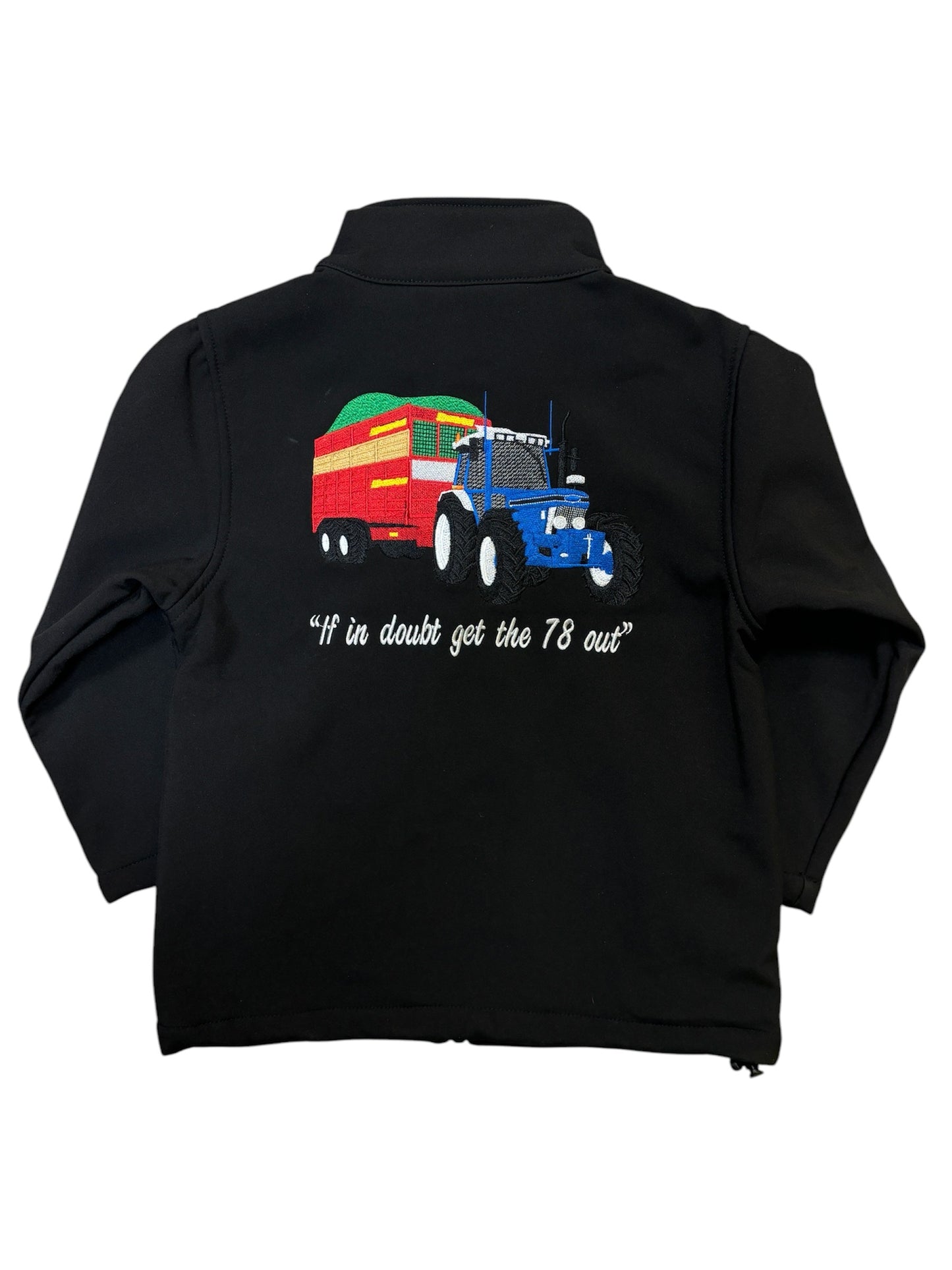 Kids Impact Black Softshell Jacket – 7810 Blue Tractor & Red Silage Trailer