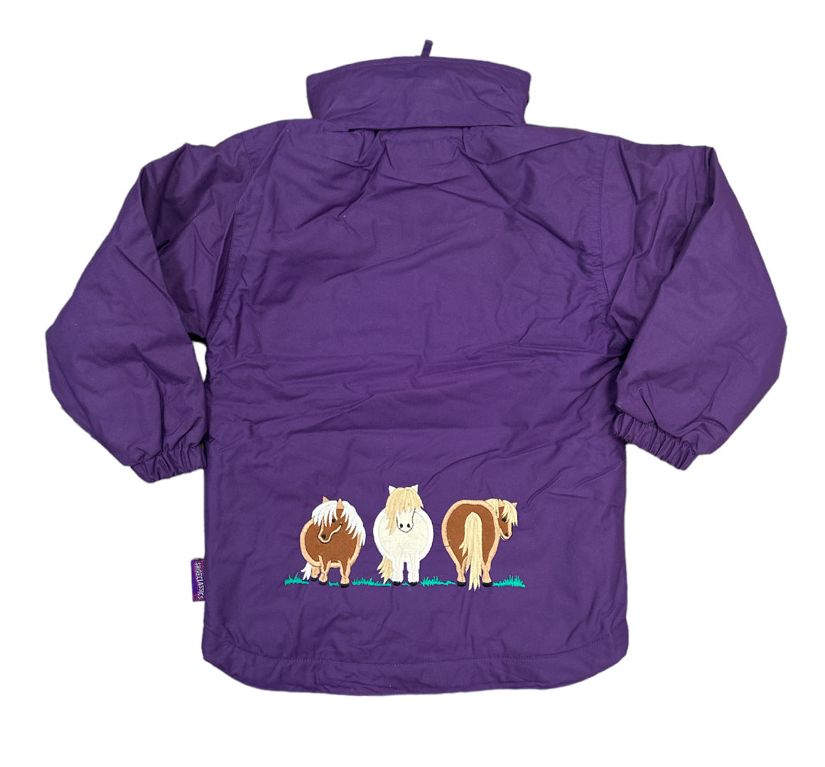 Girls' Pony Showerproof Jacket in Deep Purple