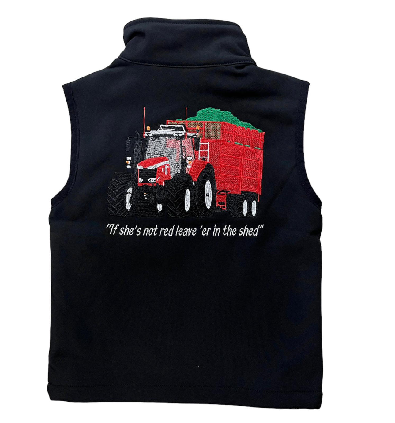 Kids Impact Black Softshell Bodywarmer – Red Tractor & Red Silage Trailer