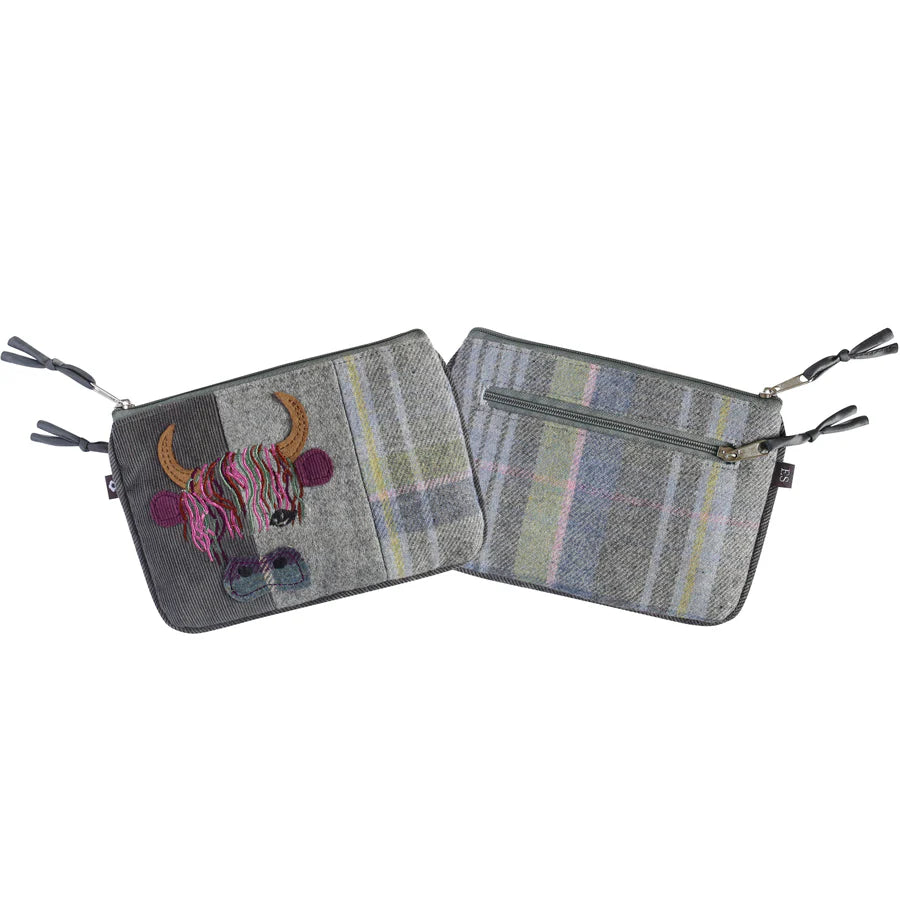 Earth Squared Tweed Highland Cow Juliet Purse