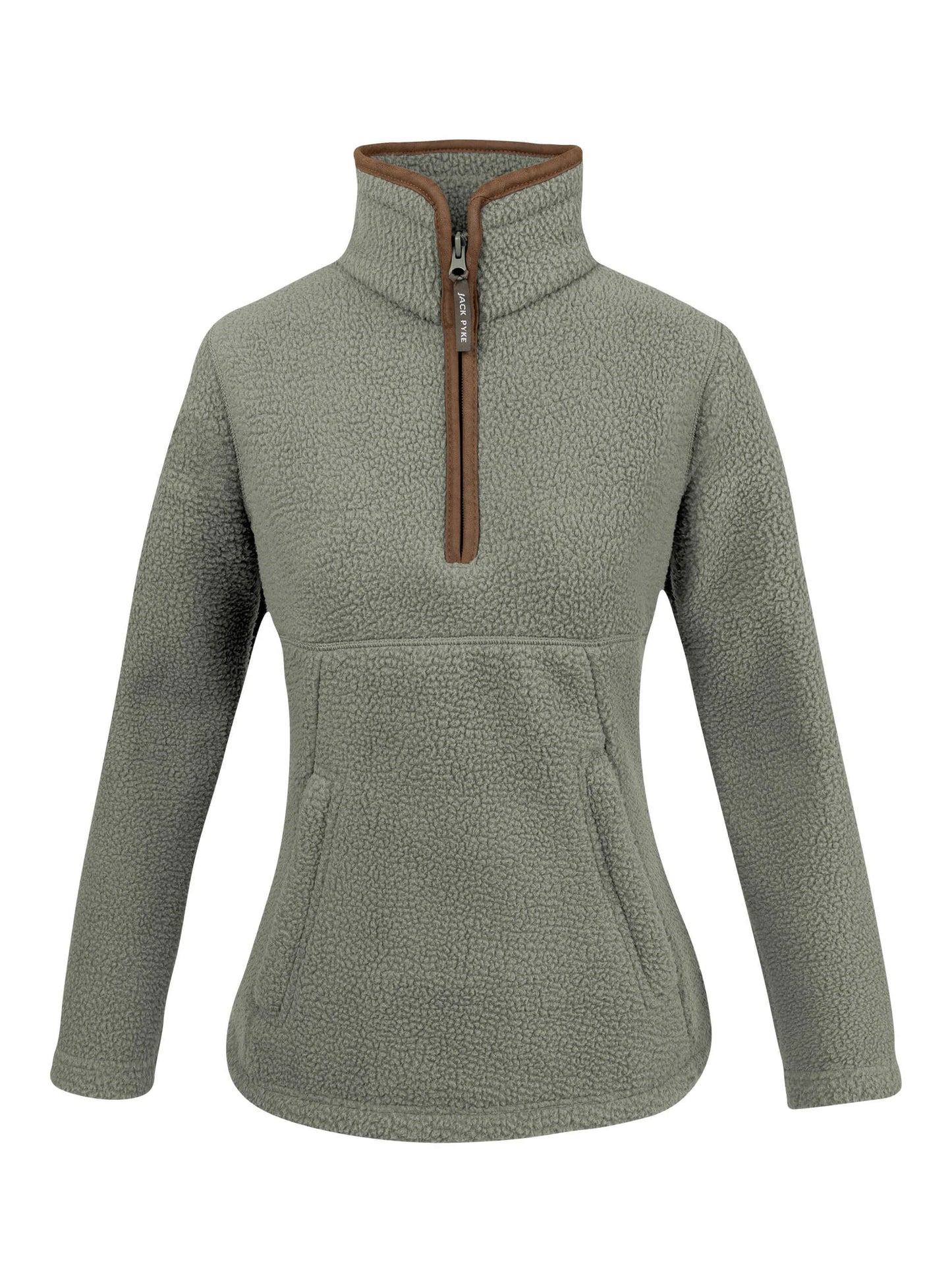 Jack Pyke Ladies Half Zip Sherpa Fleece Pullover in Sage