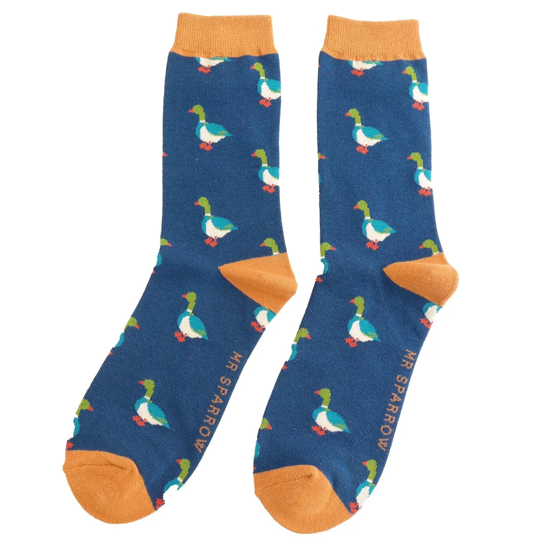 Mr Sparrow Mallards Navy Bamboo Socks