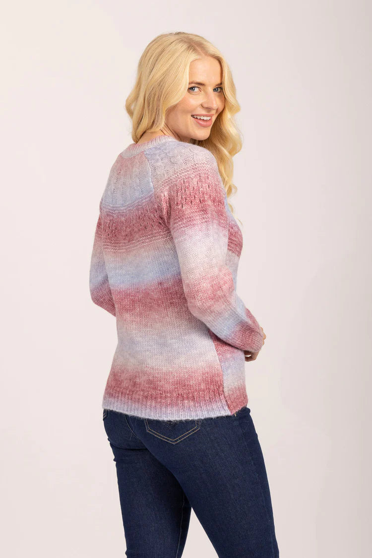 MudFlower Ladies Purple Combo Spacedye Jumper