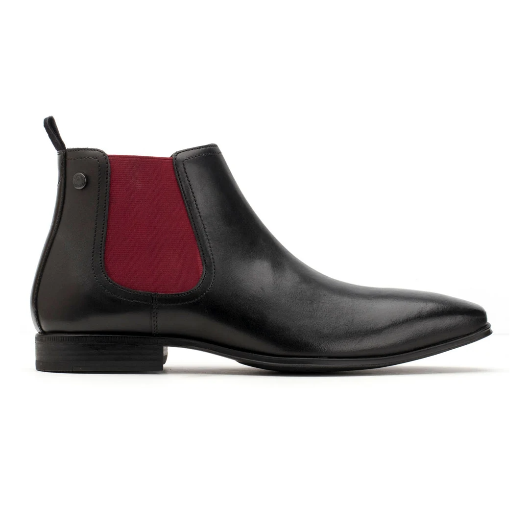 Base London Weaver Chelsea Boot in Black / Bordo Style