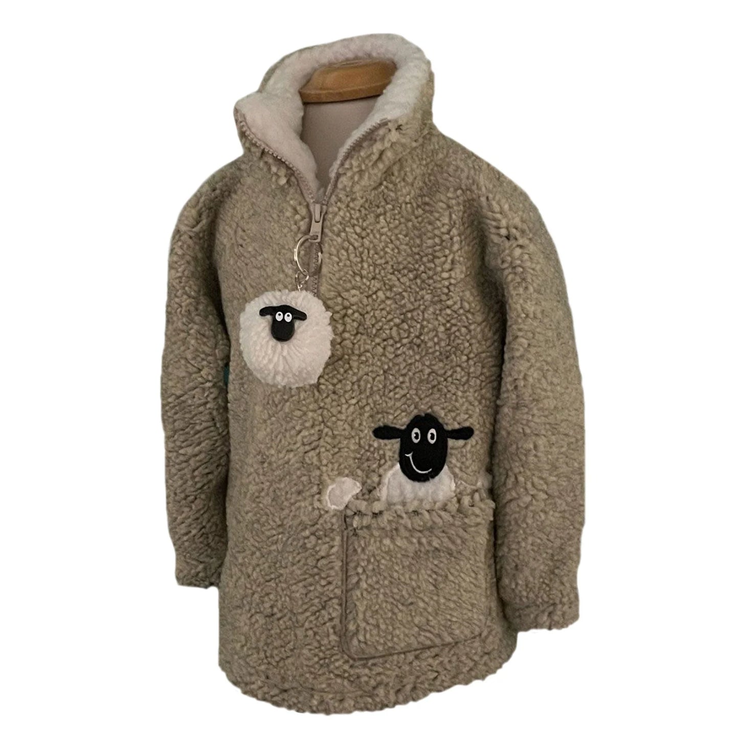 Ramblers Childs Danglies Sheep Zip Neck Fleece With Keyring