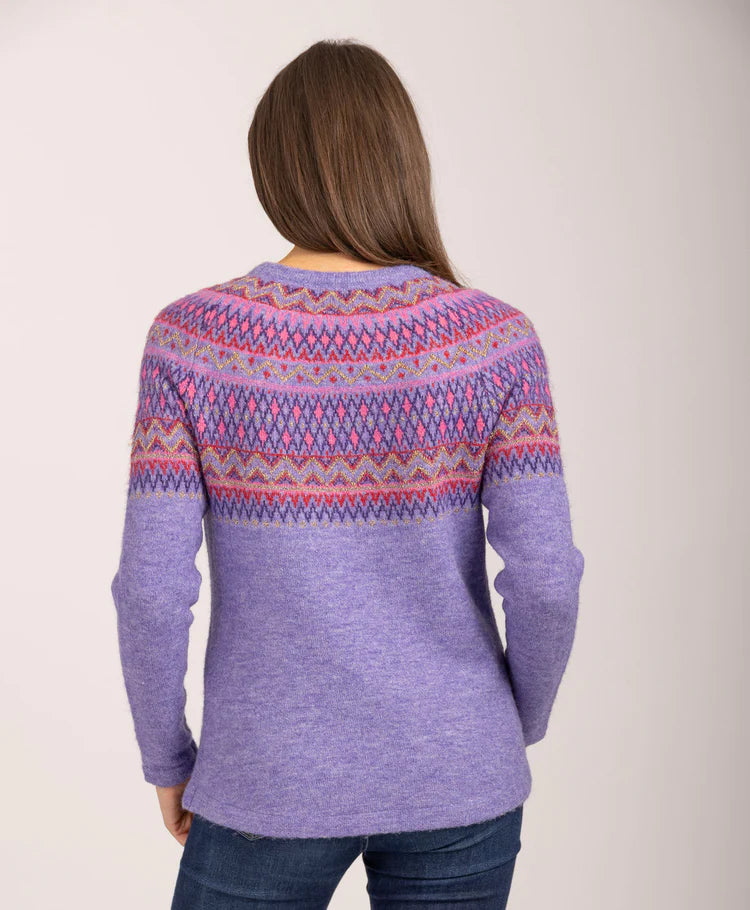 MudFlower Ladies Fairisle Jumper Purple