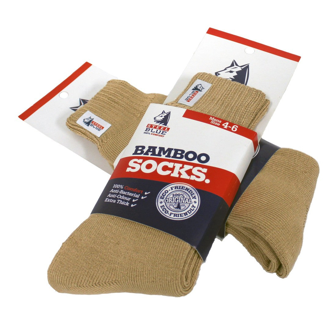 Steel Blue - Sand Bamboo Socks