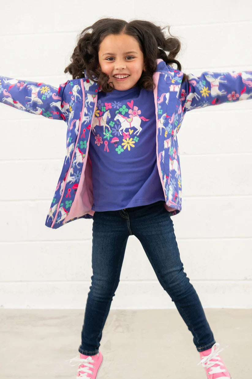 Lighthouse Girls Freya Coat - Horse Print