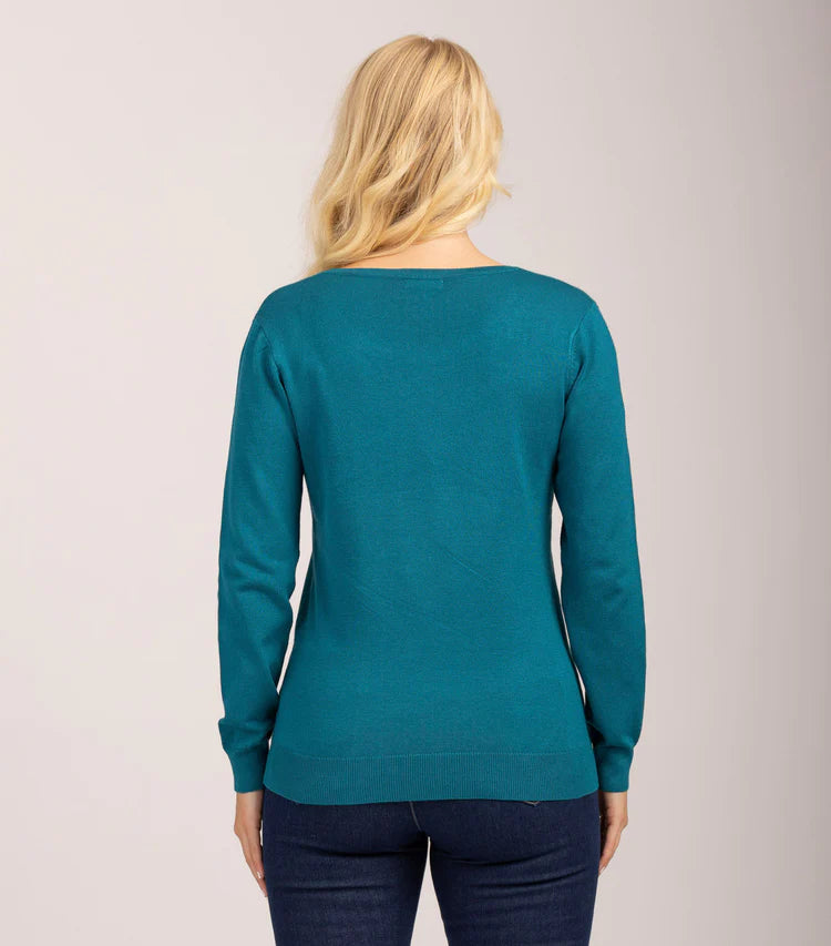 MudFlower Ladies Feather Heatstone Jumper Green