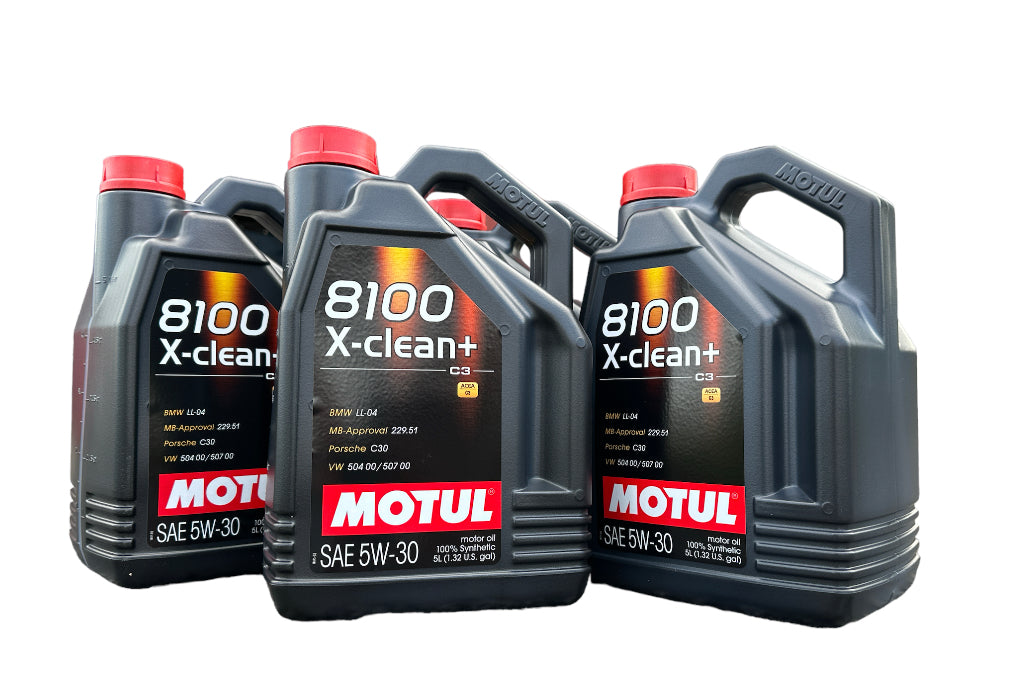 Motul 8100 X-Clean + SAE 5w30 C3 5 ltr Drums x 4