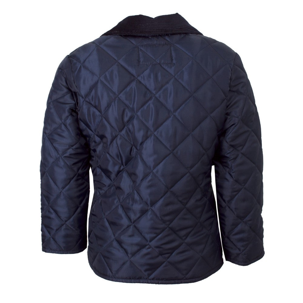Walker & Hawkes Kids’ Quilted Bomber Husky Jacket in Navy