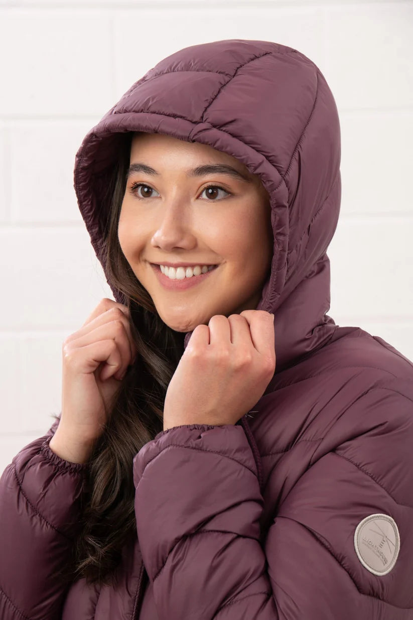 Lighthouse Laurel Mid-Length Coat in Cranberry