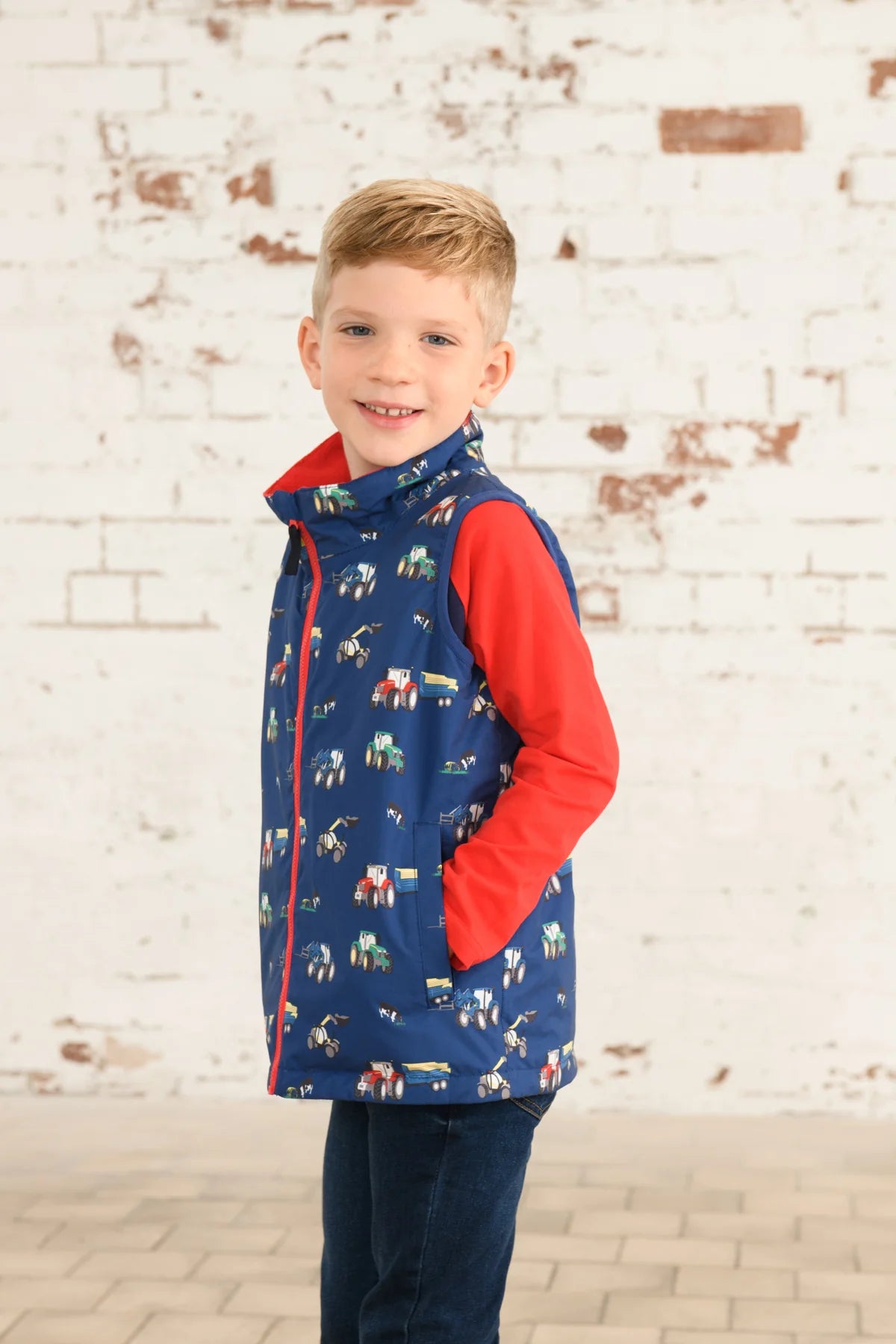 Lighthouse Children's Alex Gilet - Navy Blue Tractor