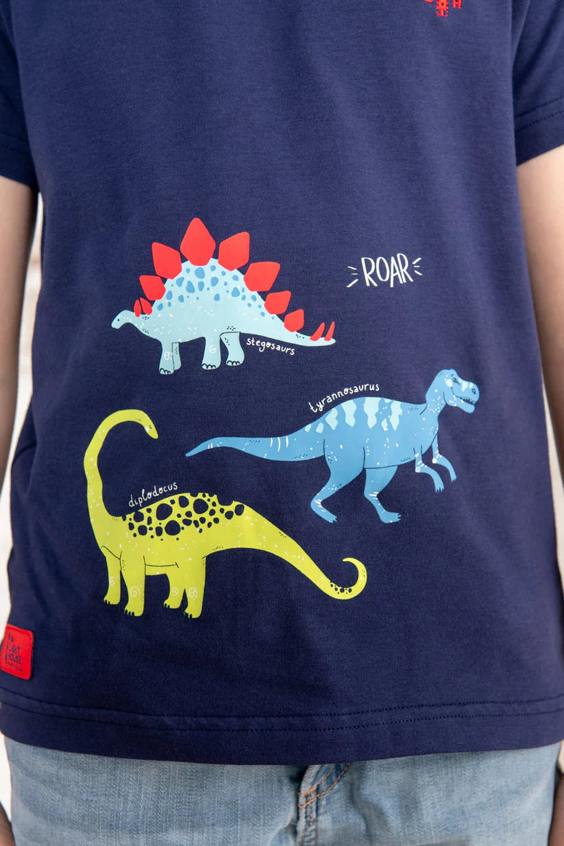 Lighthouse Boys Oliver T-Shirt - Navy Dino Print