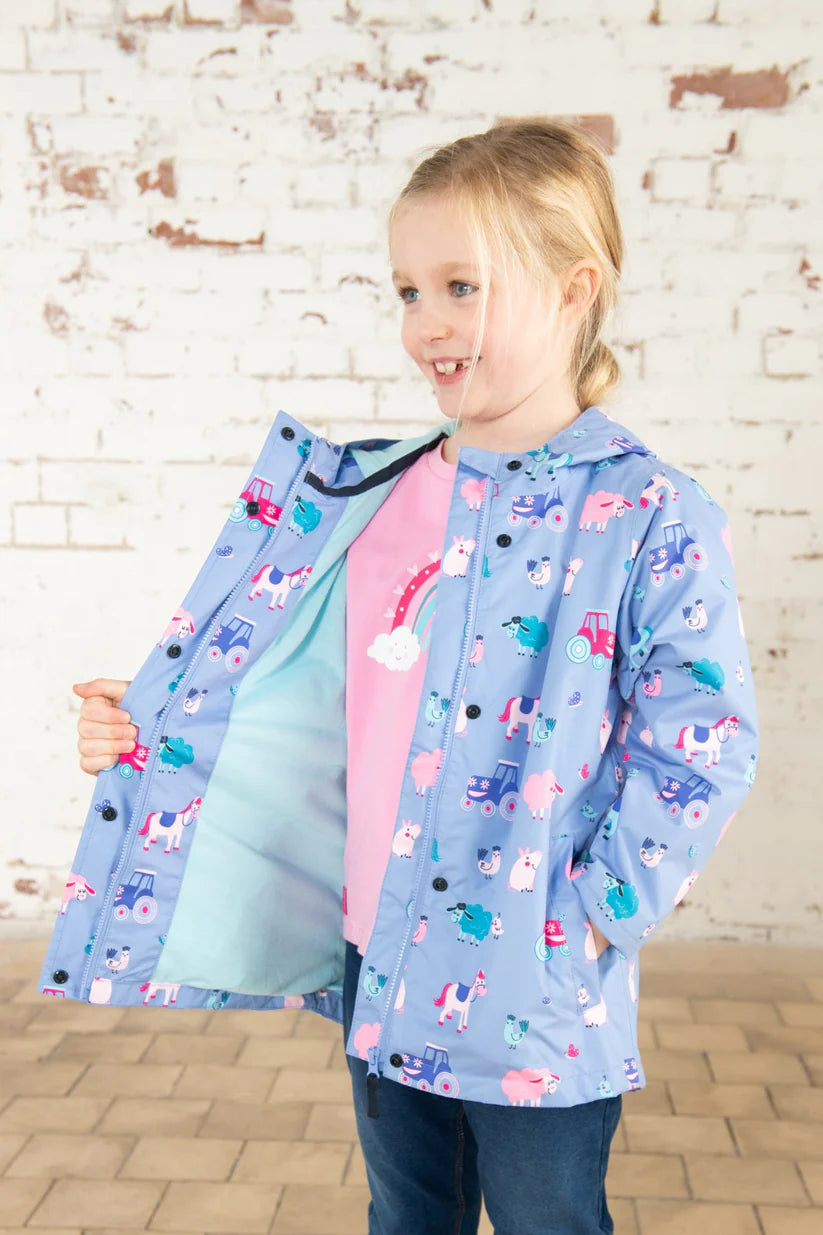 Lighthouse Girls Olivia Waterproof Coat - Lilac Farm Print