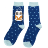 Miss Sparrow Road Trip Cats Socks Navy