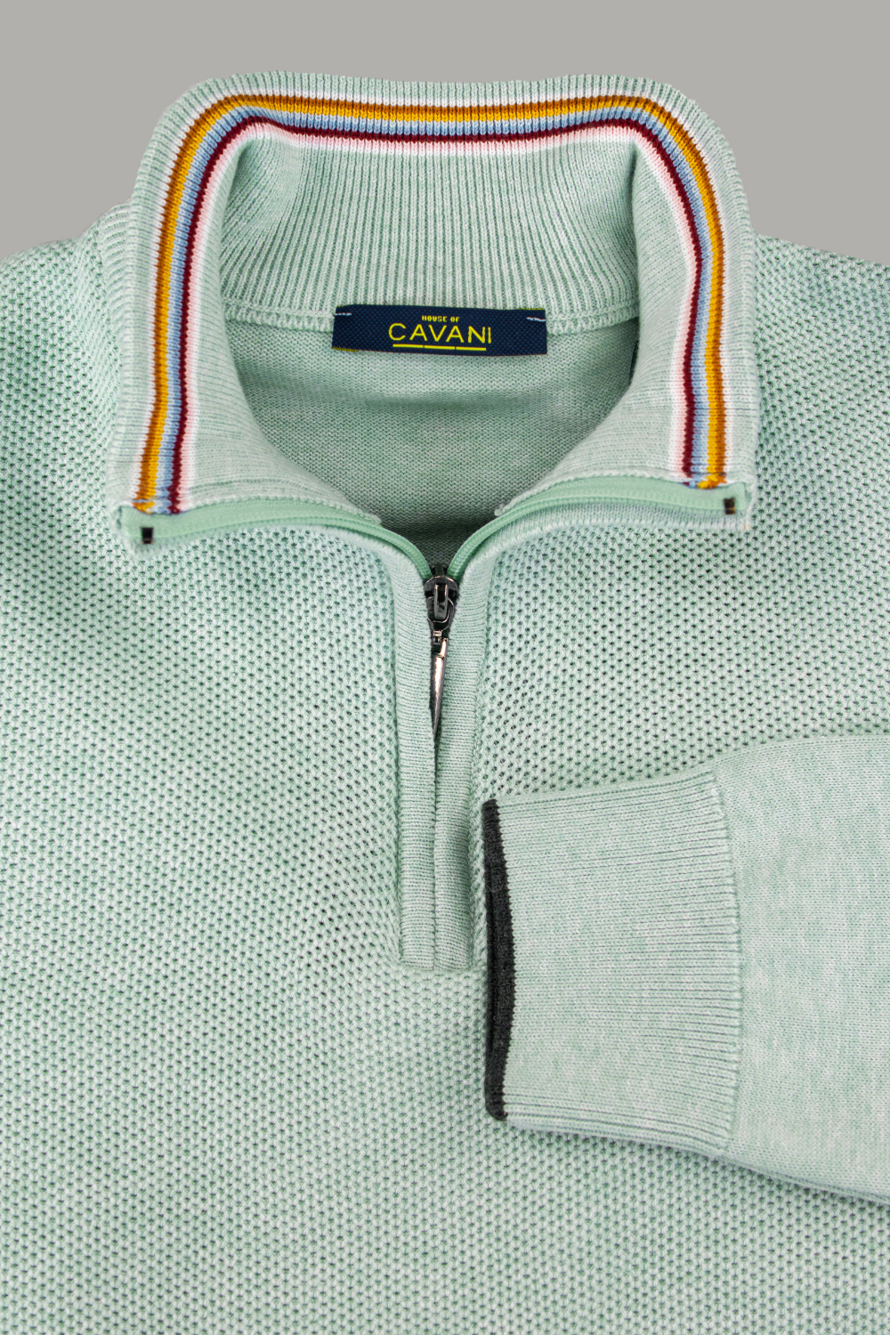Cavani Kyle Almond Half Zip Knit