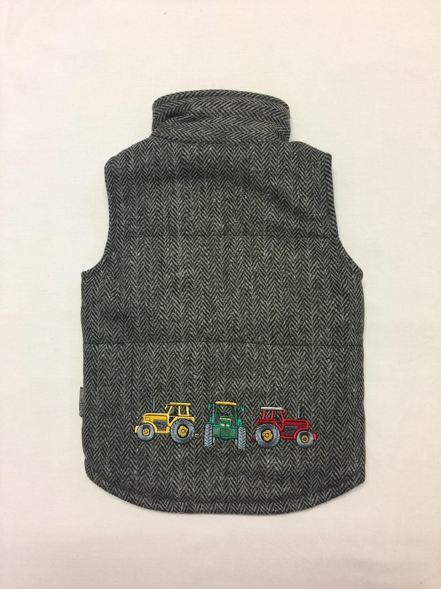 Boys' Tractor Bodywarmer in Brown Tweed