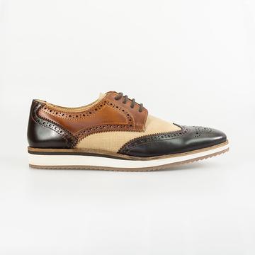 House of Cavani Mandu Brown Tan Casual Brogue Shoes at Mills Country Store