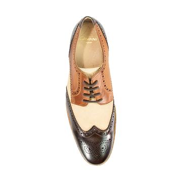 House of Cavani Mandu Brown Tan Casual Brogue Shoes at Mills Country Store