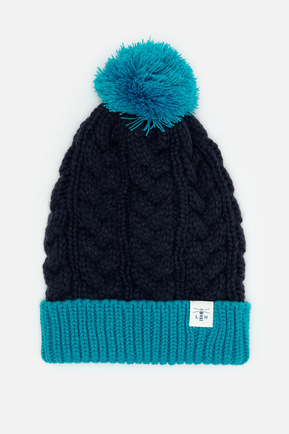 Lighthouse Hannah Bobble Hat in Teal / Navy