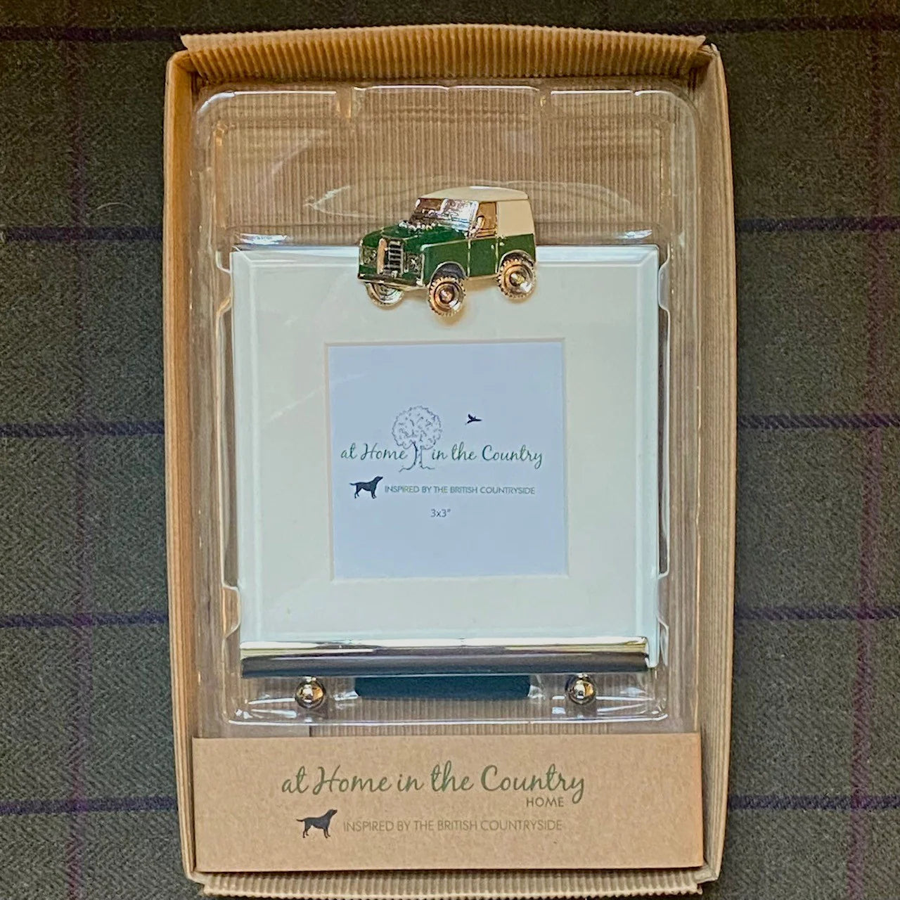 Green Vintage 4x4 Jeep - Square Frame - 3"x 3" Picture Size