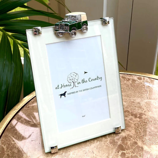 Green Vintage 4x4 Jeep - Rectangle Frame - 4"x 6" Picture Size