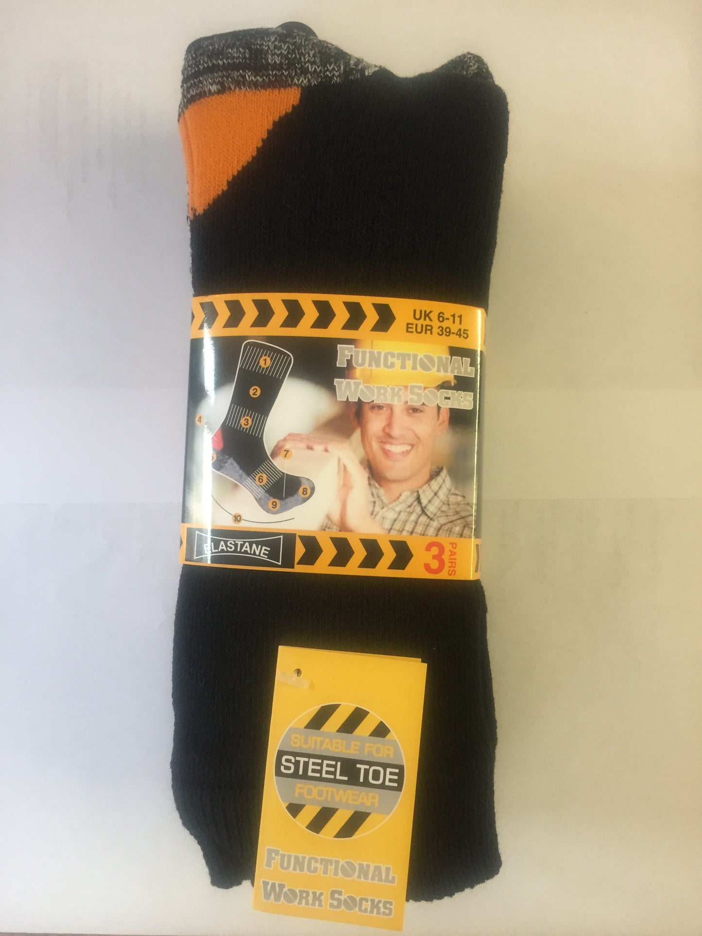 Multi Pack Mens' Functional Work Socks (12 pairs)