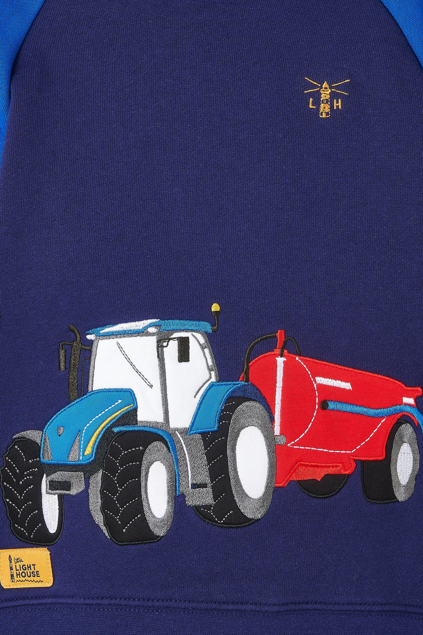 Lighthouse Jack Hoodie with Tractor & Slurry Tanker - Royal & Navy Blue