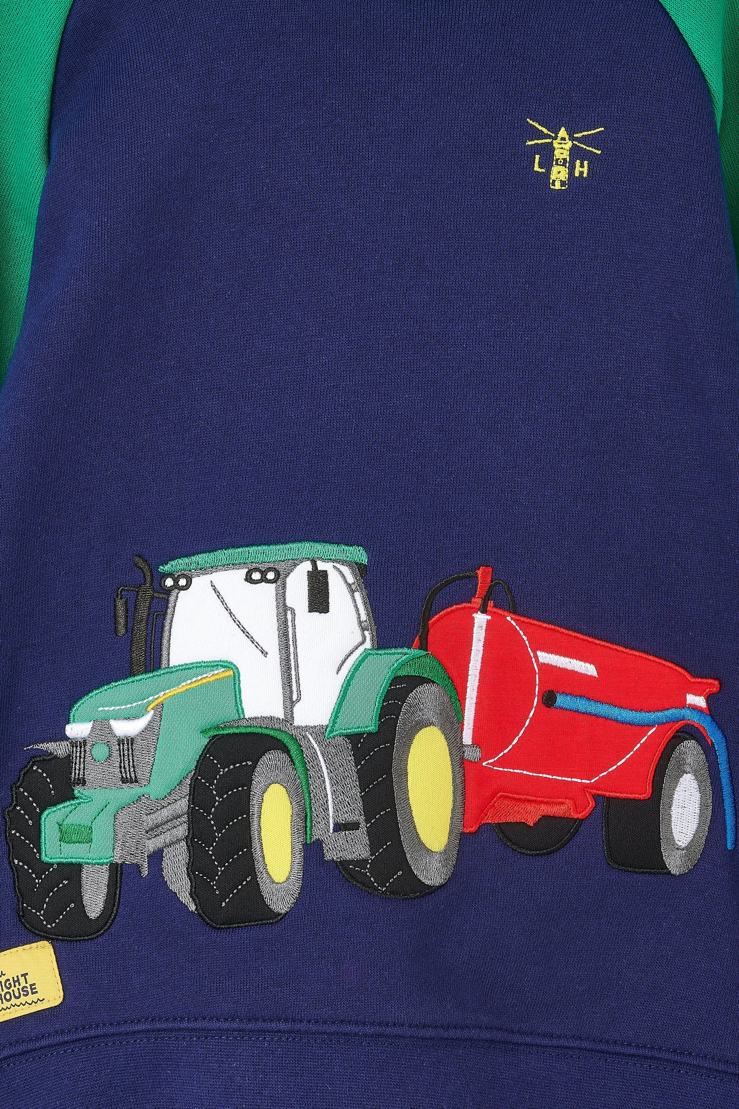 Lighthouse Jack Hoodie with Tractor & Slurry Tanker - Green & Navy