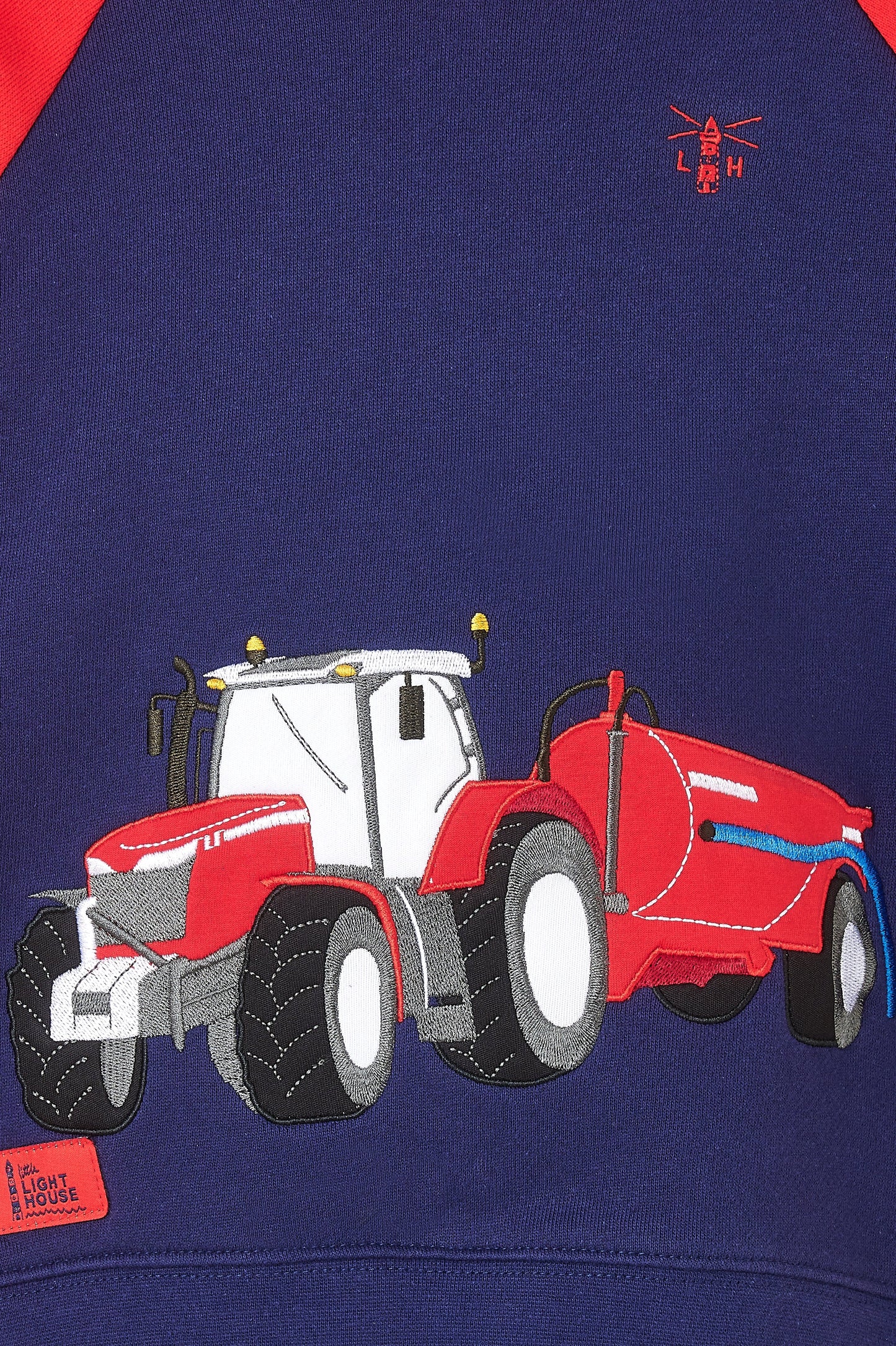 Lighthouse Jack Hoodie with Tractor & Slurry Tanker - Red & Navy