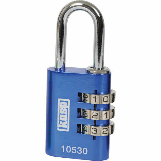KASP SECURITY - BLUE ALUMINIUM COMBINATION PADLOCK - K10530BLUD