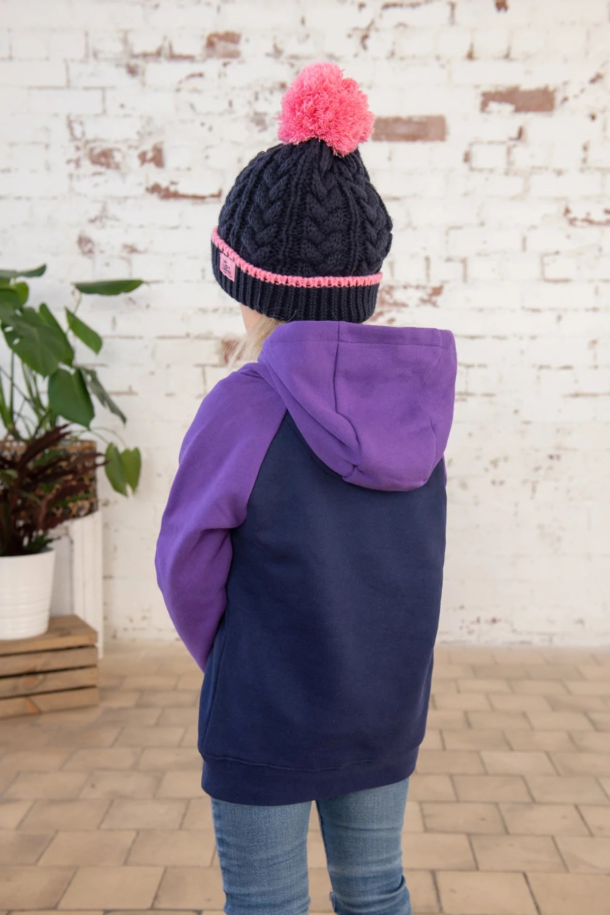 Lighthouse Jill Hoodie with Purple Tractor Applique