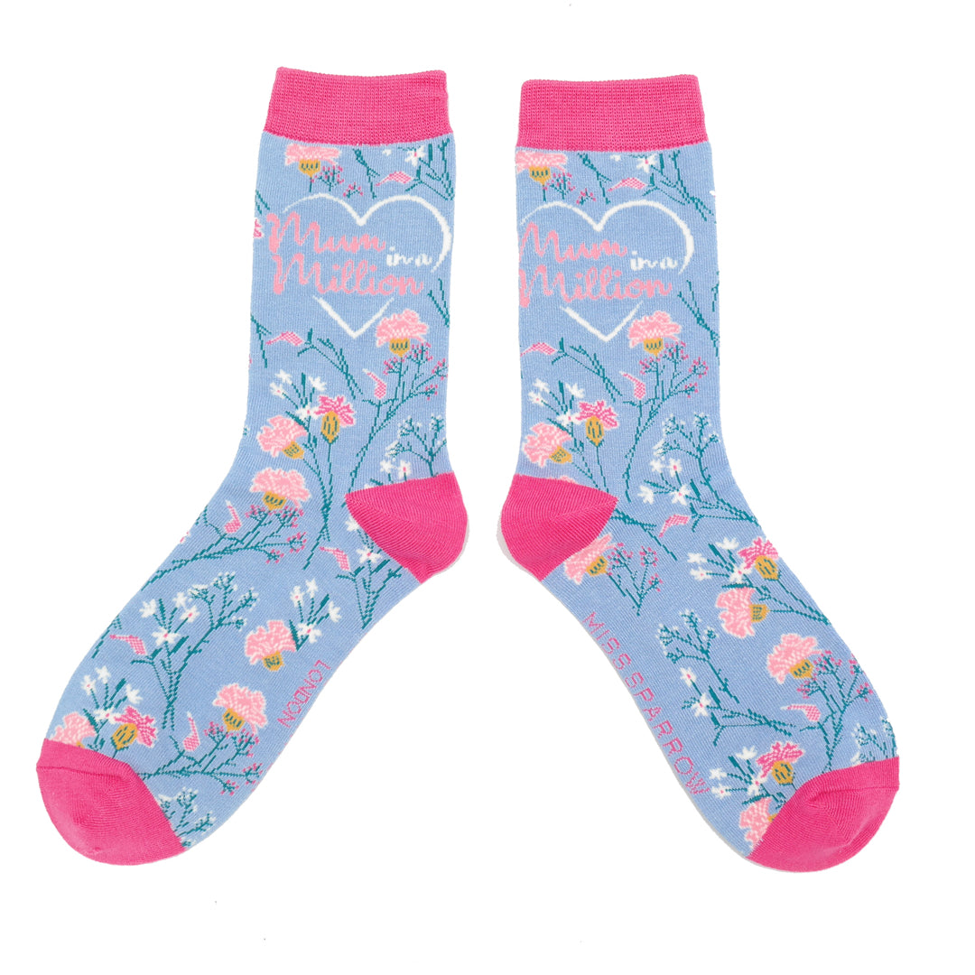 Miss Sparrow Mum in a Million Socks Powder Blue