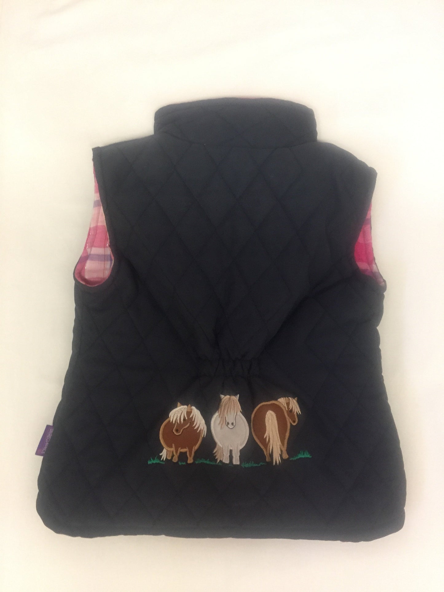 Girls' Quilted Horse Bodywarmer in Navy