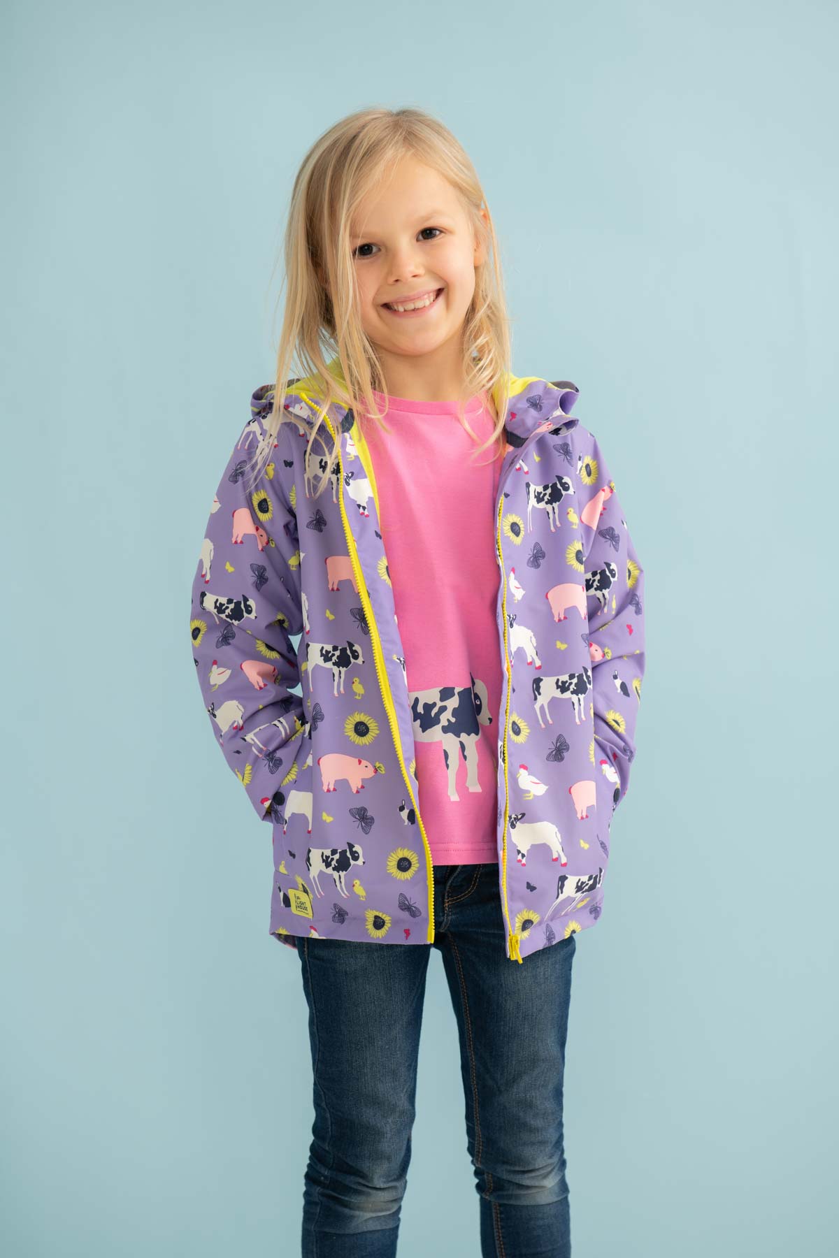 Lighthouse Girls Olivia Waterproof Coat Farm Animal