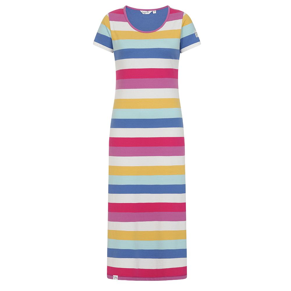 Lazy Jacks Ladies Long T Shirt Dress In Multi Colour LJ150 Mills