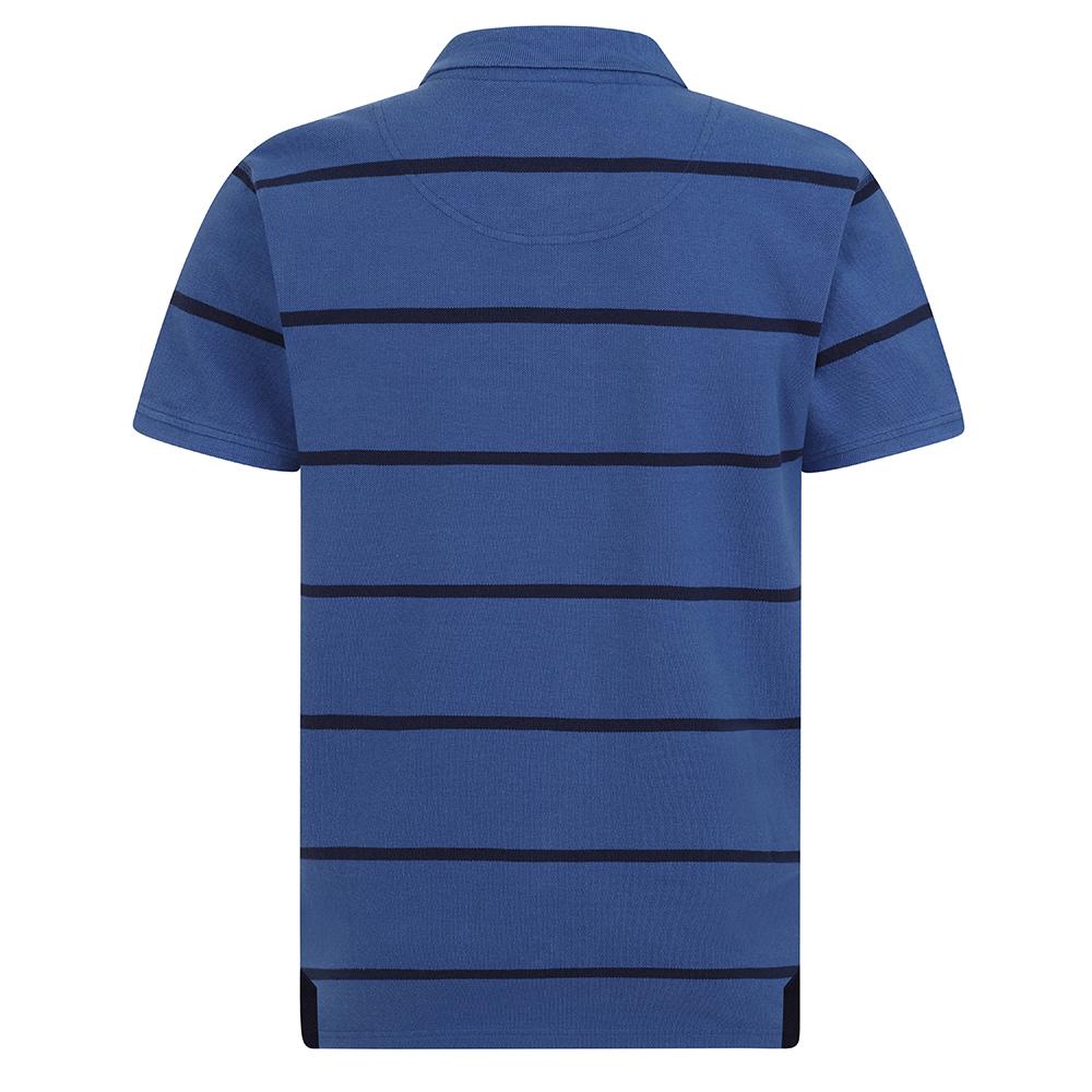 Lazy Jacks Mens Stripped Polo Shirt in Space Blue LJ18E @ www.millscountrystore.com