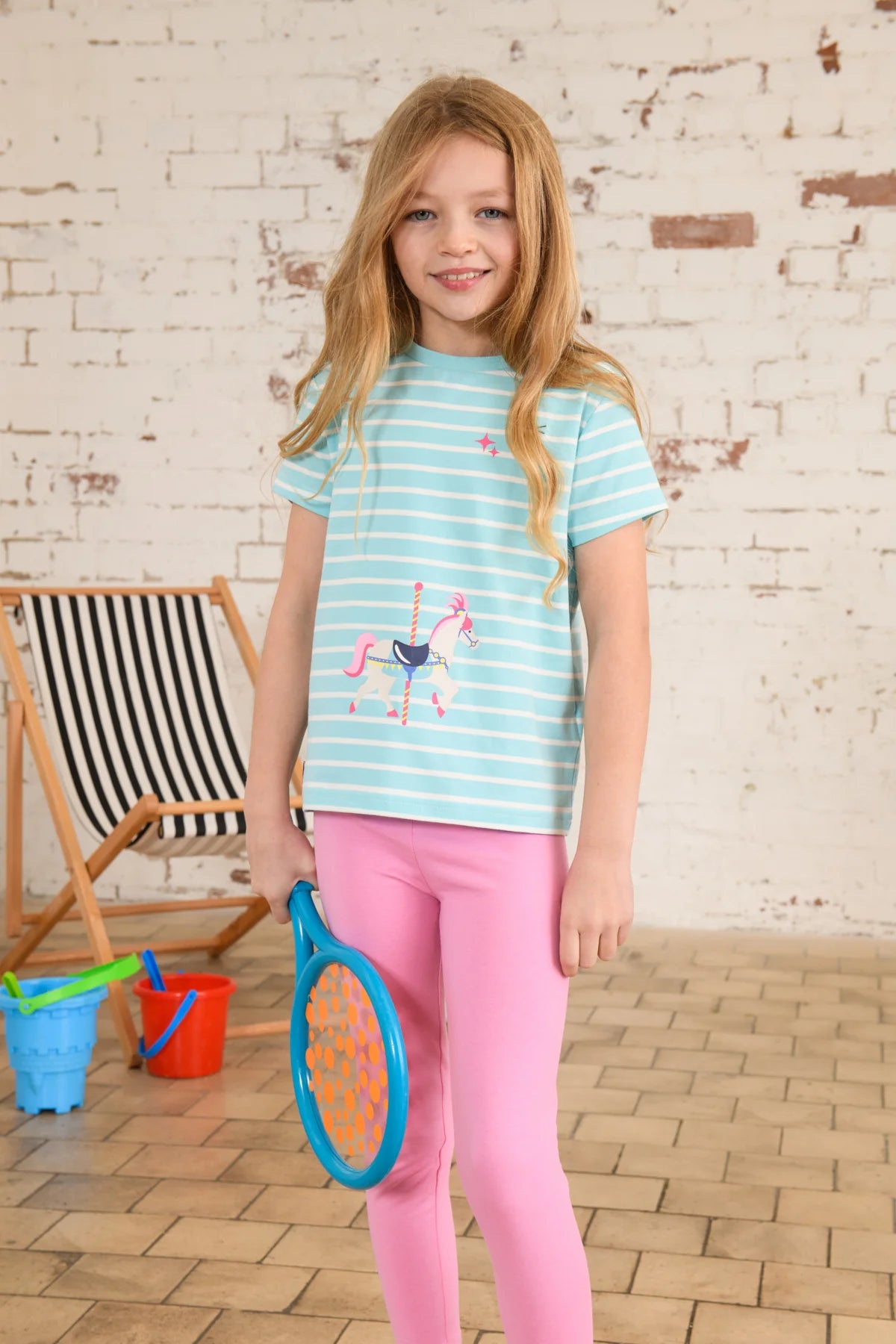 Lighthouse Causeway Kids T-Shirt - Carousel Horse