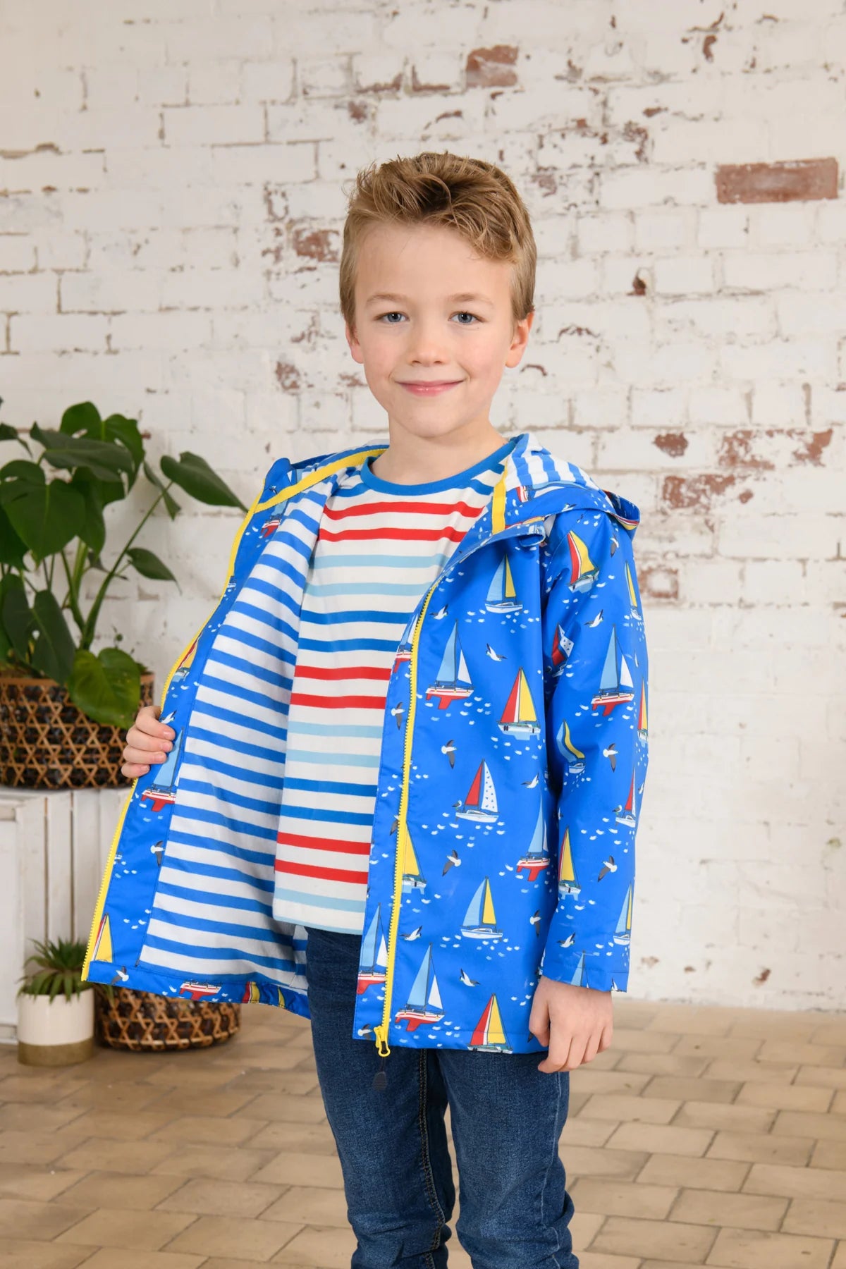 Lighthouse Boys Ethan Waterproof Coat Blue Boat