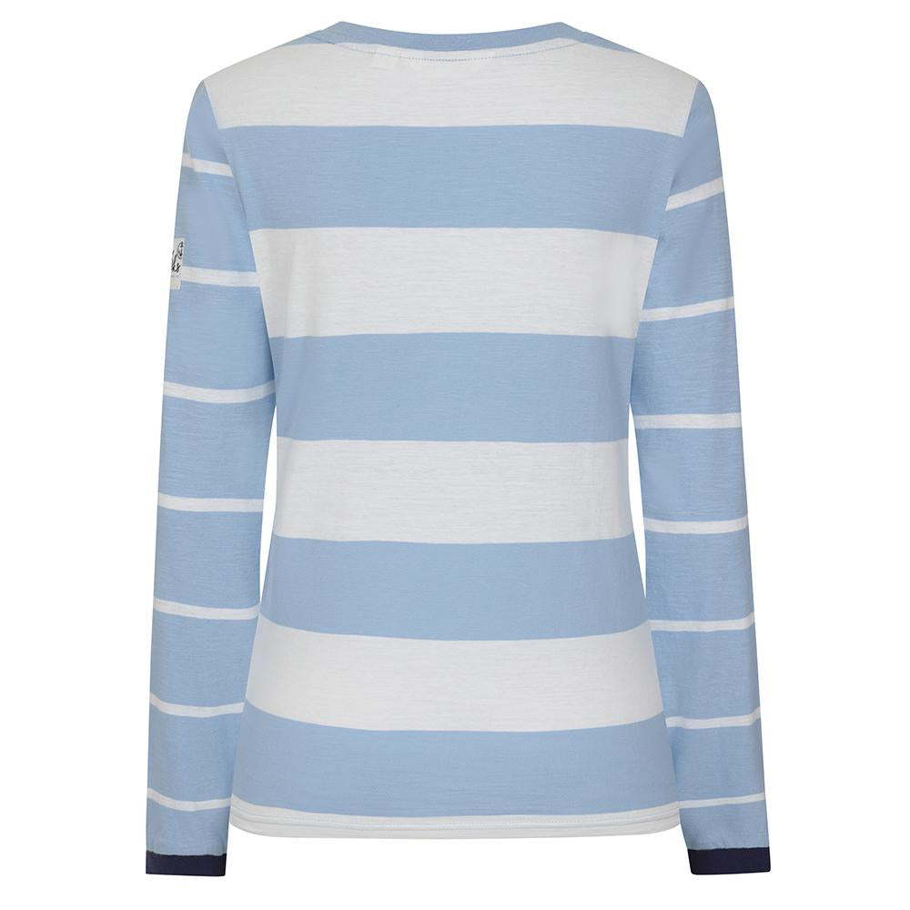 Lazy Jacks Ladies Sky Long Sleeve Stripe Top  - LJ161